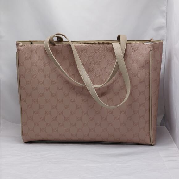 Bebe Womens Large Tote Bag Logo Print Shoulder Bag Work Travel Purse NWOT - Picture 2 of 10